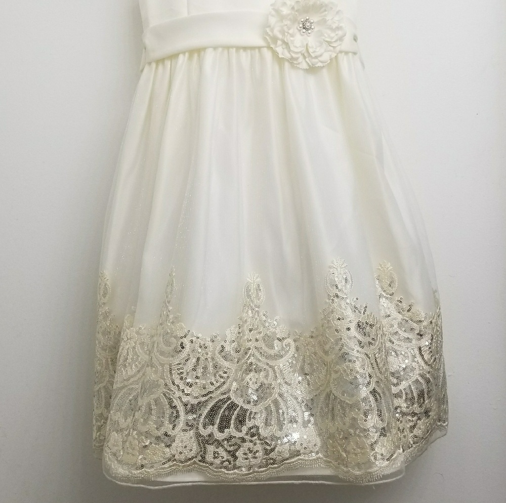 American Princess Beige Dress Girl Size 10 - Picture 2 of 6